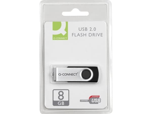 Q-CONNECT KF41512, 8 GB, USB A-tyyppi, 3.2 Gen 1 (3.1 Gen 1), Taittuva, Ruostumaton teräs