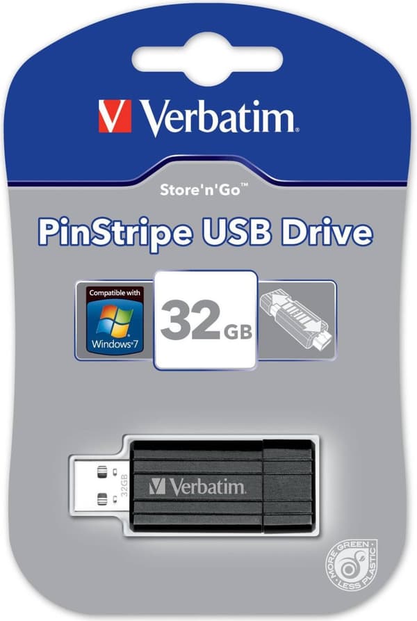 Verbatim USB 2.0 minne, Store'N'Go, 32GB, PinStripe