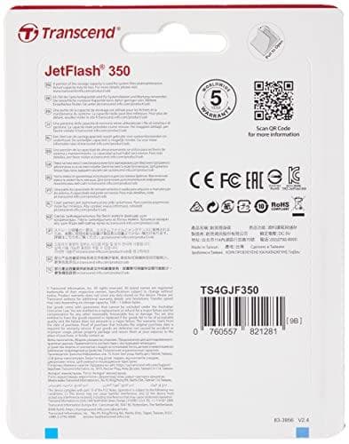 Transcend JetFlash 350 4GB USB-minne (endast 8,5g) svart