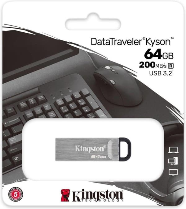 Kingston Technology DataTraveler Kyson USB-minne 64 GB USB Type-A 3.2 Gen 1 (3.1 Gen 1) Silver