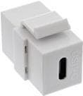 INLINE - snap-in-modul - 1 USB-C-uttag - vit