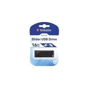 Verbatim Store 'n' Go Slider - USB-minne - 16GB - USB 2.0 Svart