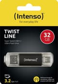 Miniatyrbild 2 av 6: Intenso Twist Line USB-minne 32 GB USB-A, USB-C®, USB 3.2 Gen 1 antracit 3539480