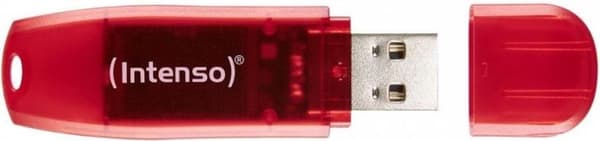 Intenso Rainbow Line USB-minne 128 GB USB 2.0 Röd (transparent) 3502491