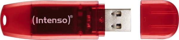 Intenso Rainbow Line USB-minne 128 GB USB 2.0 Röd (transparent) 3502491
