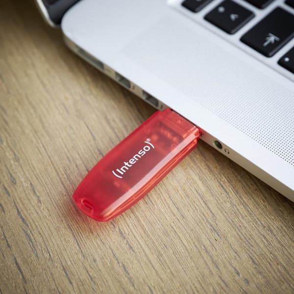Intenso Rainbow Line USB-minne 128 GB USB 2.0 Röd (transparent) 3502491