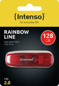 Miniatyrbild 6 av 9: Intenso Rainbow Line USB-minne 128 GB USB 2.0 Röd (transparent) 3502491