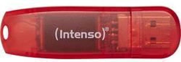 Intenso Rainbow Line USB-minne 128 GB USB 2.0 Röd (transparent) 3502491