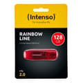 Miniatyrbild 2 av 9: Intenso Rainbow Line USB-minne 128 GB USB 2.0 Röd (transparent) 3502491