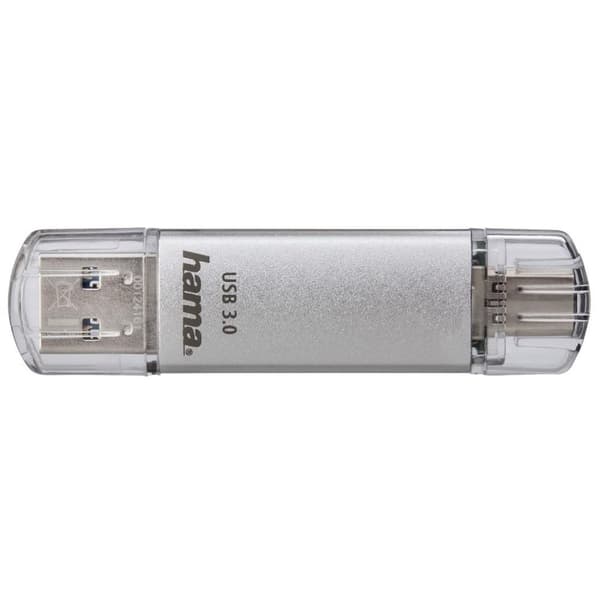 Hama 32 GB USB-hukommelsesnøgle med USB 3.0 & USB 3.1 Type-C (dobbelt USB-stick) & Amazon Basics - adapterkabel, USB Type-C-stik til USB-stik, USB 3.1