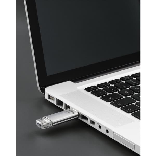 Hama 32 GB USB-hukommelsesnøgle med USB 3.0 & USB 3.1 Type-C (dobbelt USB-stick) & Amazon Basics - adapterkabel, USB Type-C-stik til USB-stik, USB 3.1