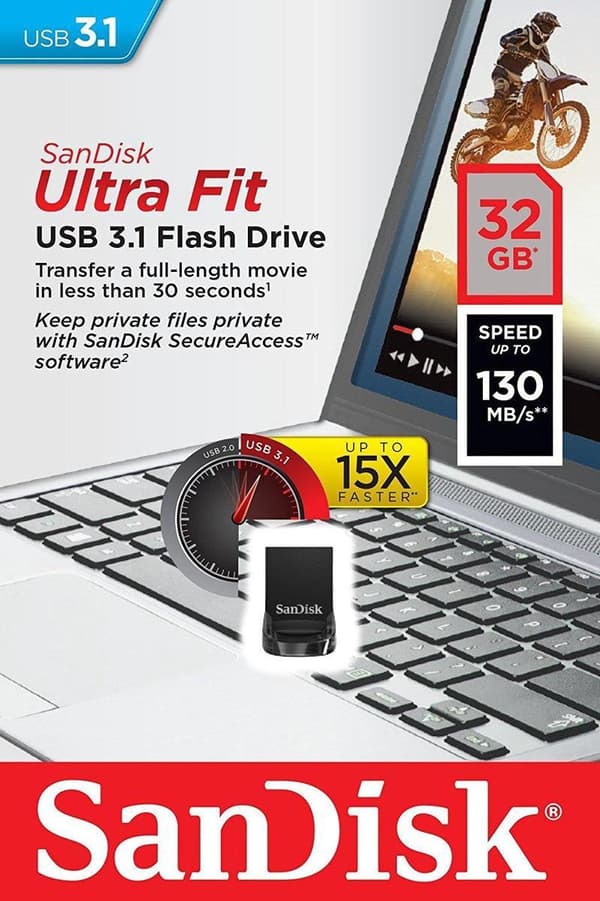 Sandisk Ultra Fit USB-minne | 32GB USB | USB 3.1A - USB-minne
