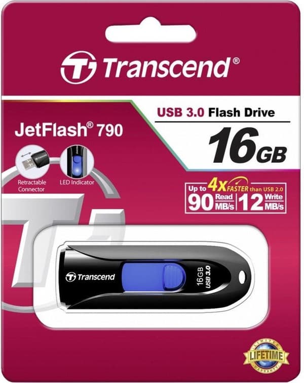 Transcend JetFlash 790 - USB-minne - 16 GB