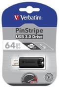 Miniatyrbild 3 av 9: Verbatim PinStripe 3.0 - USB Stick 3.0 64 GB – - Svart