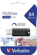 Miniatyrbild 7 av 9: Verbatim PinStripe 3.0 - USB Stick 3.0 64 GB – - Svart