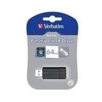 Verbatim Store n Go Pin Stripe USB-drev - USB-flashdrev - 64 GB - USB2.0 - Sort (49065) Sort