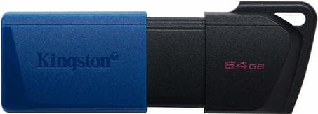 Kingston DataTraveler - USB-flashdrev - 64GB - USB 3.2 Gen 1 (pakke med 2) Sort, Blå