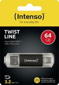 Miniatyrbillede 2 af 5: Intenso Twist Line USB-stick 64 GB USB-A, USB-C®, USB 3.1 Gen 1 antracit 3539490