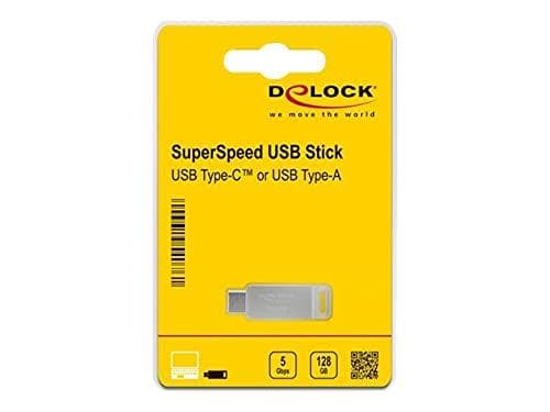 Delock USB 3.2 Gen 1 USB-C + Type-A-minne 128 GB - metallhölje