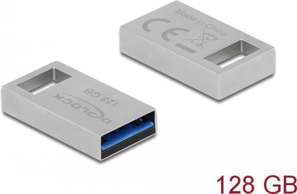 DeLOCK - USB-flashdrev - 128 GB - USB 3.2 Gen 1 (54072) Sølv