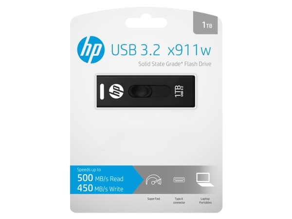 PNY x911w, 1000 GB, USB A-tyyppi, 3.2 Gen 1 (3.1 Gen 1), 500 MB/s, Liuku, Musta