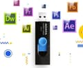 Miniatyrbild 4 av 4: ADATA UV320 128 GB USB 3.1 (3.1 Gen 2) Kapacitet Svart, blått USB-minne