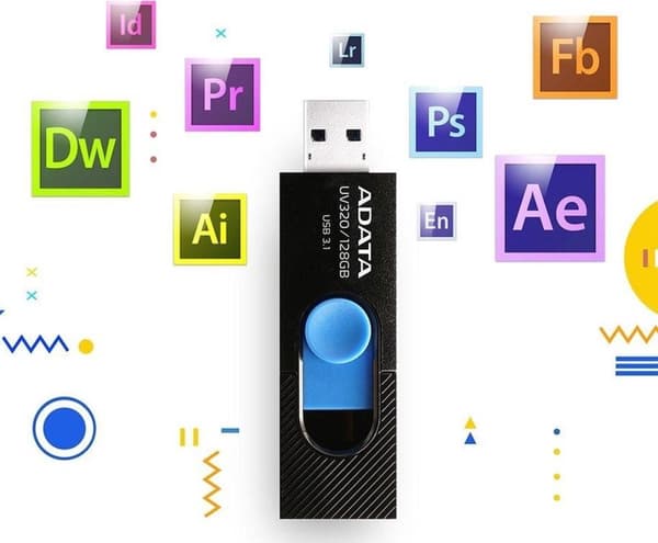 ADATA UV320 128 GB USB 3.1 (3.1 Gen 2) Kapacitet Svart, blått USB-minne