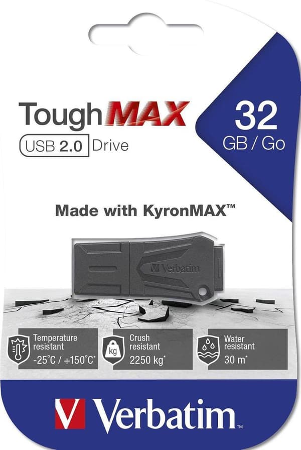 Verbatim ToughMAX USB-muistitikku 32 Gt USB Type-A 2.0 Black