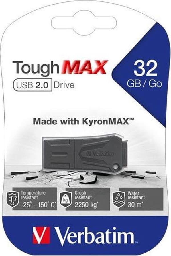 Verbatim ToughMAX USB-muistitikku 32 Gt USB Type-A 2.0 Black