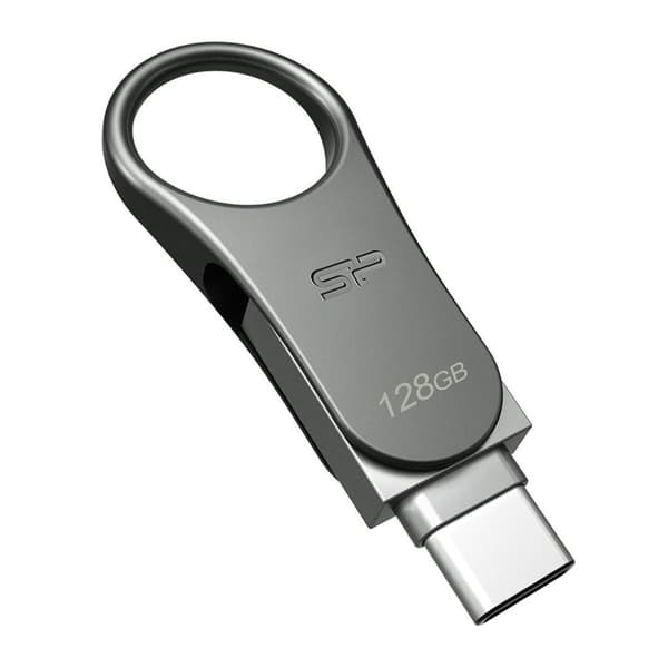Silicon Power C80 Dual USB USB-A / USB-C USB-minne 128GB - Grå