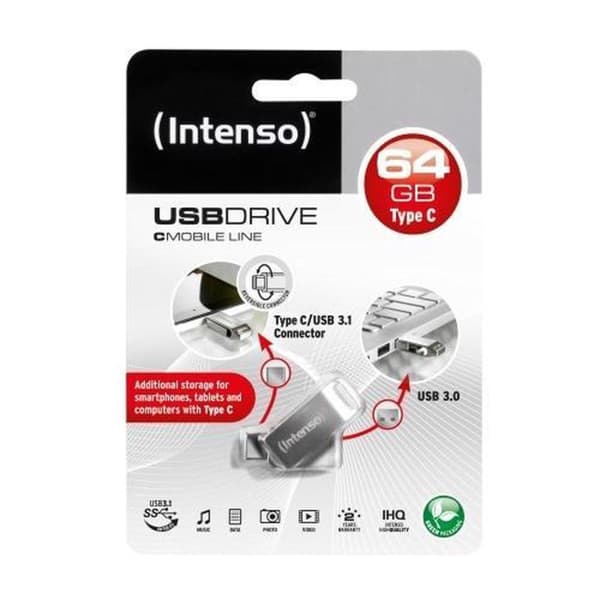 Intenso cMobile Line USB-tikku älypuhelin/tabletti Silver 64 Gt USB 3.2 Gen 1 (USB 3.0)
