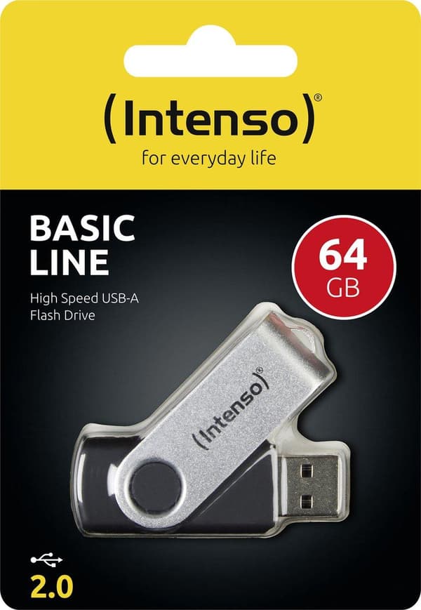Intenso Basic Line USB-minne 64 GB USB 2.0 Svart 3503490
