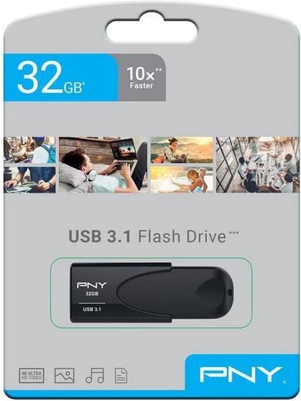 PNY Attache 4 3.1 USB-minne 256 GB USB Typ-A 3.2 Gen 1 (3.1 Gen 1) Svart