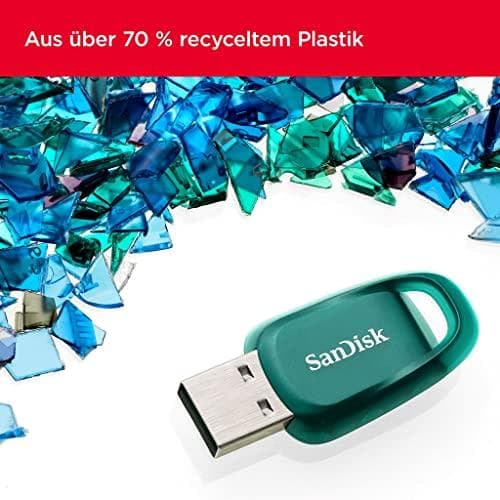 SanDisk Ultra Eco USB 3.2 -muistitikku 256 Gt (lukunopeus jopa 100 Mt/s, RescuePRO Deluxe)
