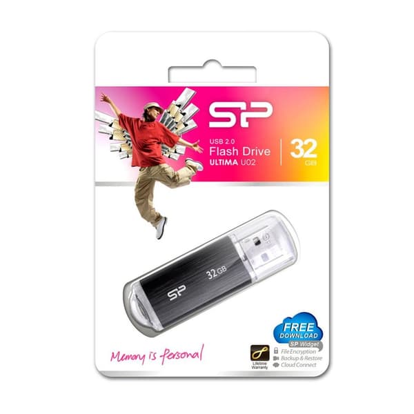 Silicon Power 32GB Ultima U02 USB 2.0 Flash Drive Svart