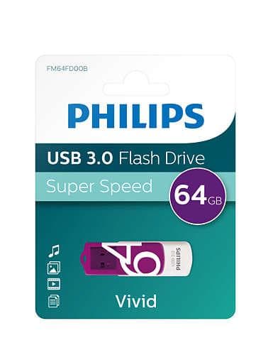 Philips VIVID USB-stick 64 GB USB 3.2 Gen 1 (USB 3.0) Lilla FM64FD00B/00