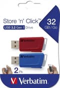 Miniatyrbillede 3 af 5: Verbatim Store 'n' Click - USB-Stick 3.2 GEN1 - 2x32 GB - Blå/Rød