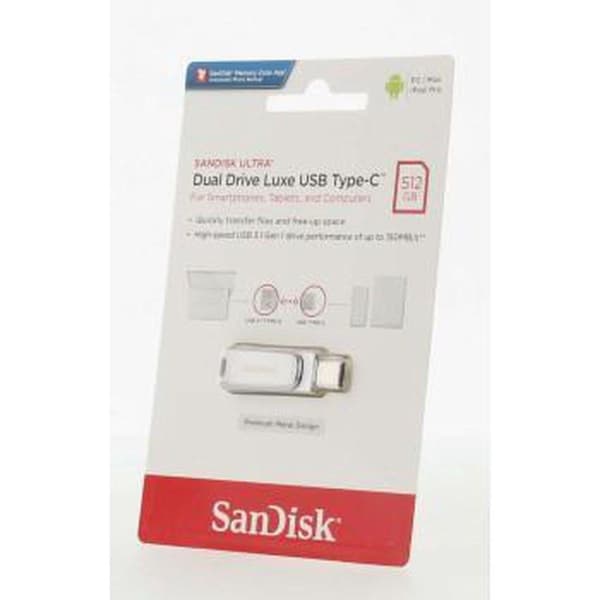 SanDisk Ultra Dual Luxe USB-minne smartphone/surfplatta Silver 512 GB USB-C USB 3.1 (Gen 1)