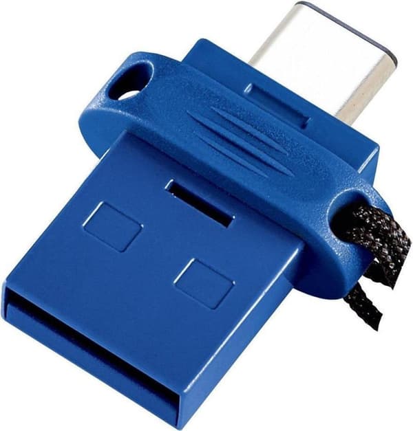 Verbatim Dual - USB-Stick 3.0 32 GB - USB-C / USB-A - Blå Svart, Blå, Silver