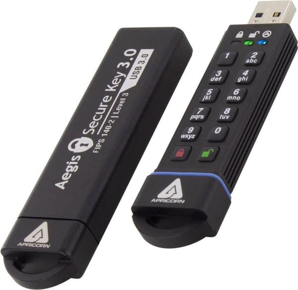 Apricorn Secure Key - USB-minne - 16 GB Svart