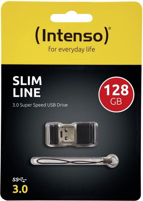 Intenso Slim Line USB-minne 128 GB USB 3.2 Gen 1 (USB 3.0) Svart 3532491