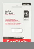 Miniatyrbillede 4 af 6: SanDisk Ultra Luxe 512 GB, USB 3.1, 150 MB/s