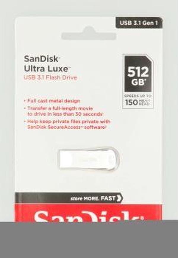 SanDisk Ultra Luxe 512 GB, USB 3.1, 150 MB/s