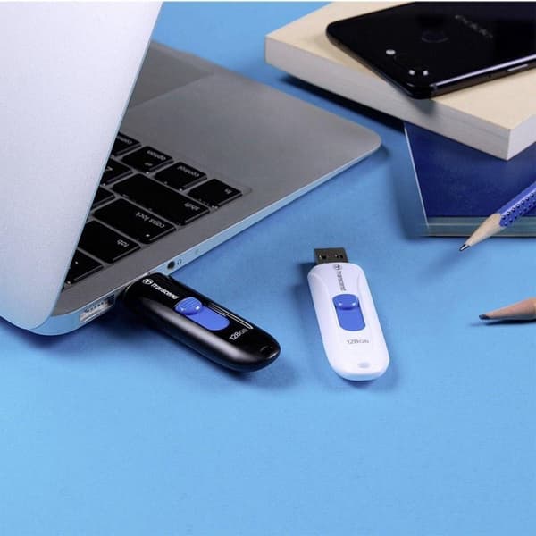 Transcend JetFlash® 790 USB-flashdrev 256 GB USB 3.2 Gen 2 (USB 3.1) Sort, Blå TS256GJF790K