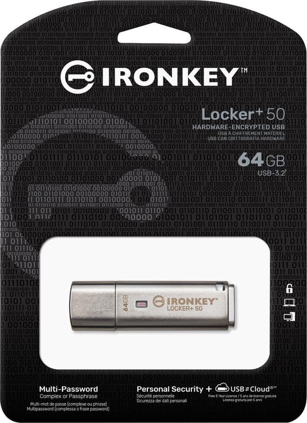 IronKey Locker+ 50 - 64 Gt suojattu USB-muistitikku