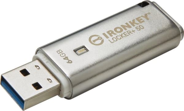 IronKey Locker+ 50 - 64GB Sikkert USB-flashdrev Sølv