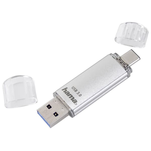 Hama C-Laeta USB Stick 256 GB USB Type-A / USB Type-C 3.2 Gen 1 (3.1 Gen 1) silver (00181075)