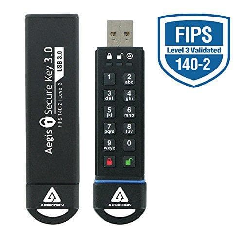 Apricorn Aegis Secure Key 3.0 - USB-minne - Krypterad - 480 GB - USB 3.0 - FIPS 140-2 Nivå 3