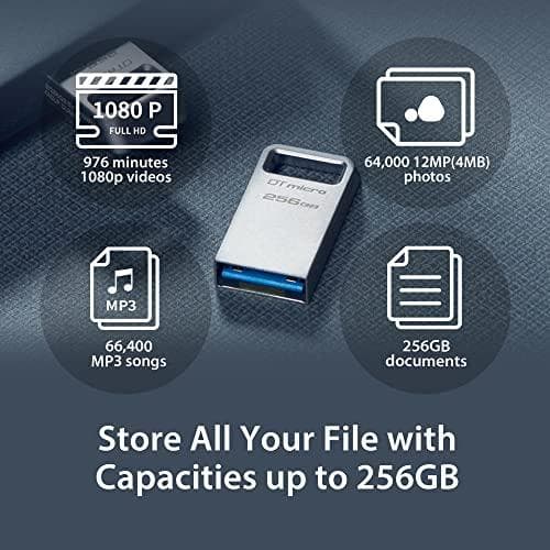 Kingston DataTraveler Micro - USB Flash Drive - 128GB - USB 3.2 Gen 1 (DTMC3G2/128GB)