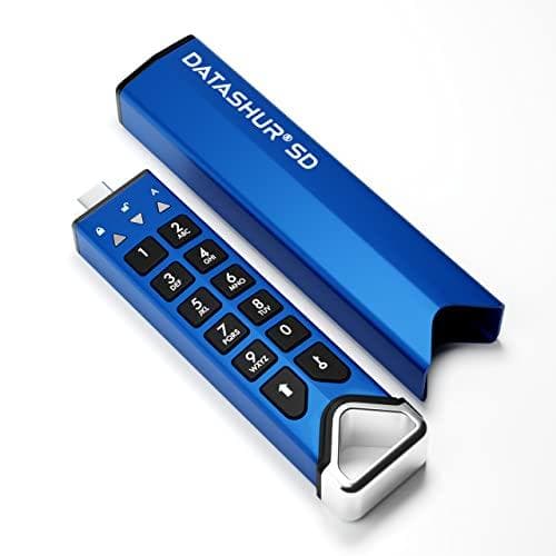 iStorage DataAshur SD | Krypterat USB-minne med flyttbara iStorage microSD-kort (säljs separat) | Lösenordsskyddad | Säkert samarbete | FIPS-kompatibe